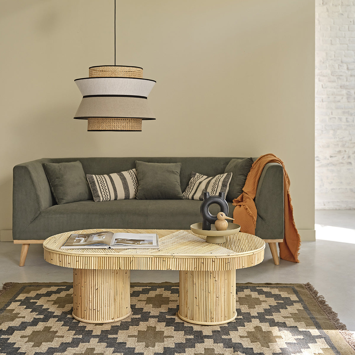 ALMA - Tavolino in cannage di rattan 120 cm