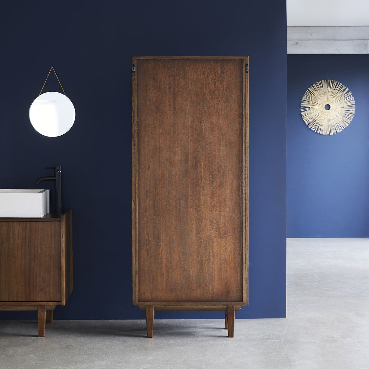 VINTAGE - Colonna da bagno doppia in mindi massello 170 cm