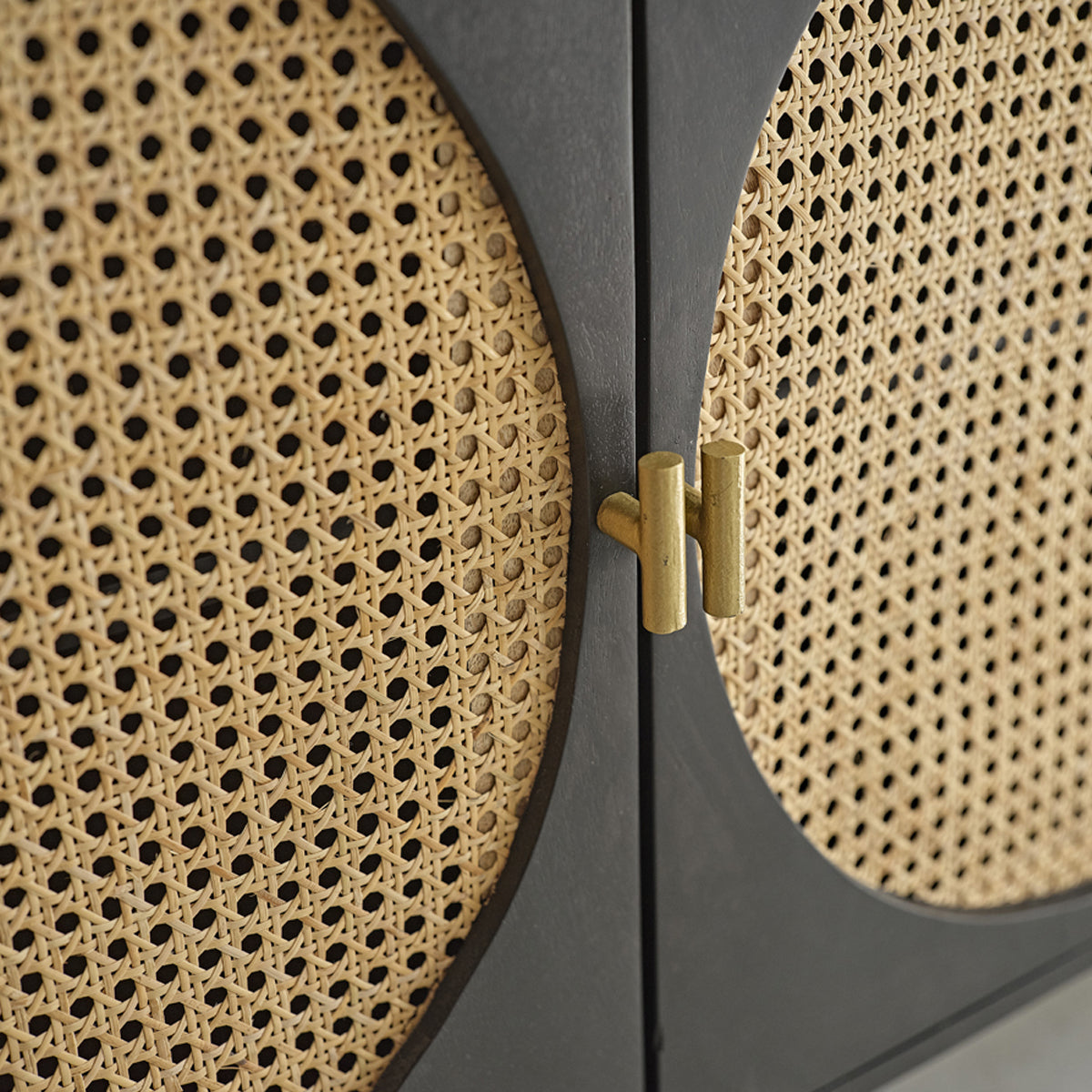 ZULMA - Credenza in mango massello e midollino 160 cm