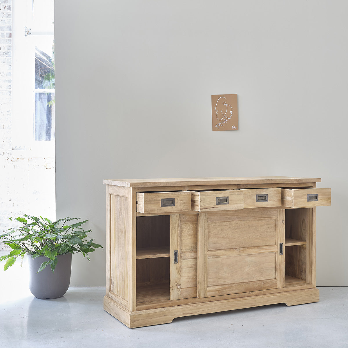 BOSTON - Credenza in teak massello 150 cm