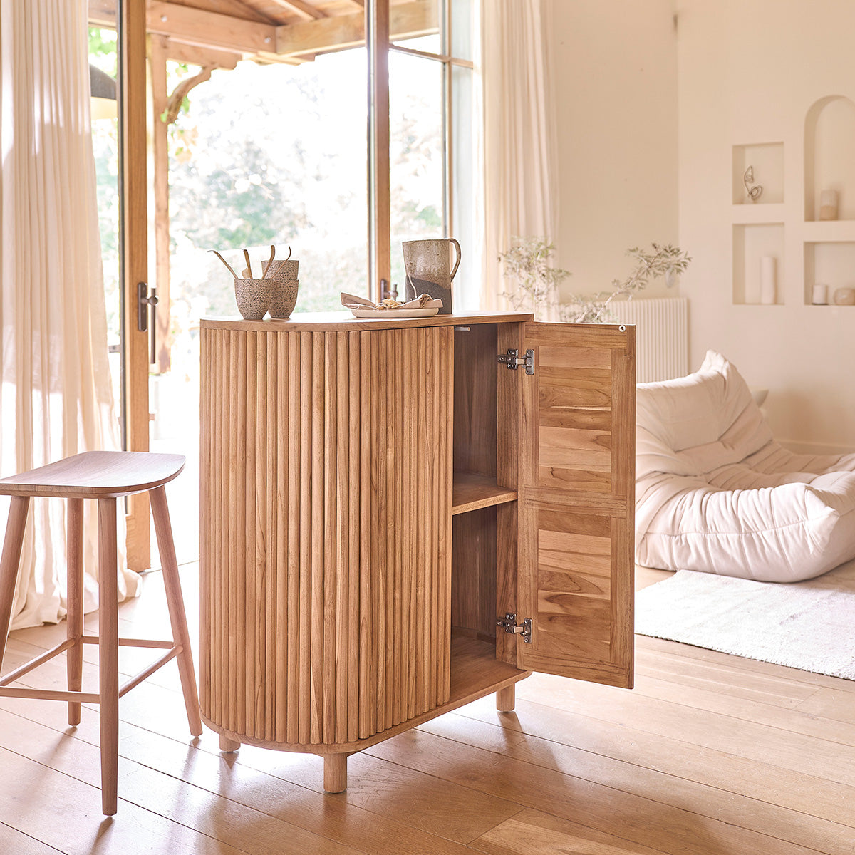 COLINE - Bar in teak massello 90 cm