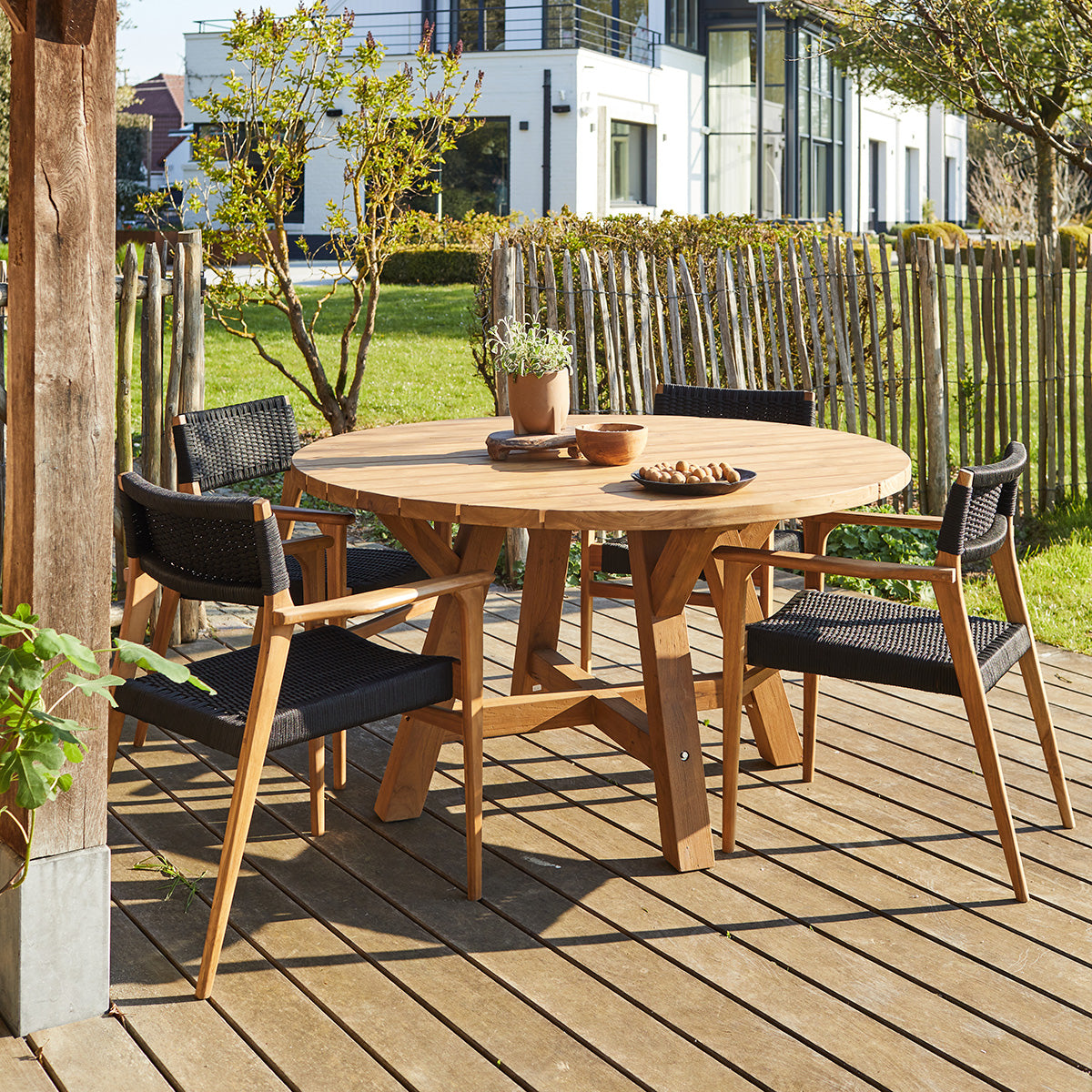 ESTHER - Set di mobili da giardino in teak riciclato 4 pers.