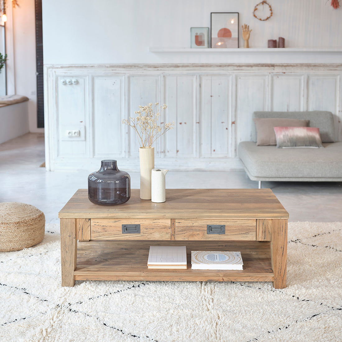 CARGO - Tavolino in teak massello riciclato 120 cm