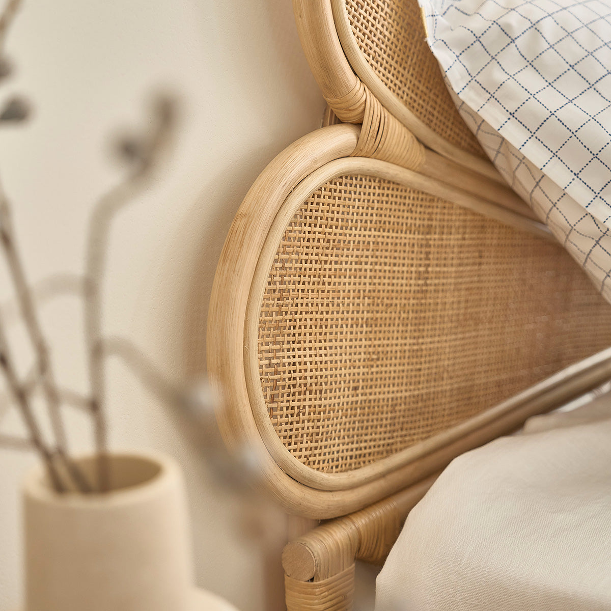 ROMY - Testiera in rattan e midollino 180 cm