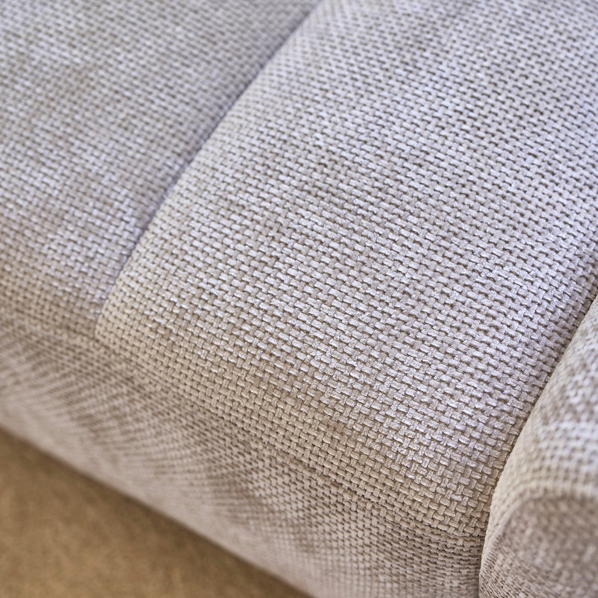 ALPHONSE - Divano dritto a 3 posti in velluto intrecciato beige