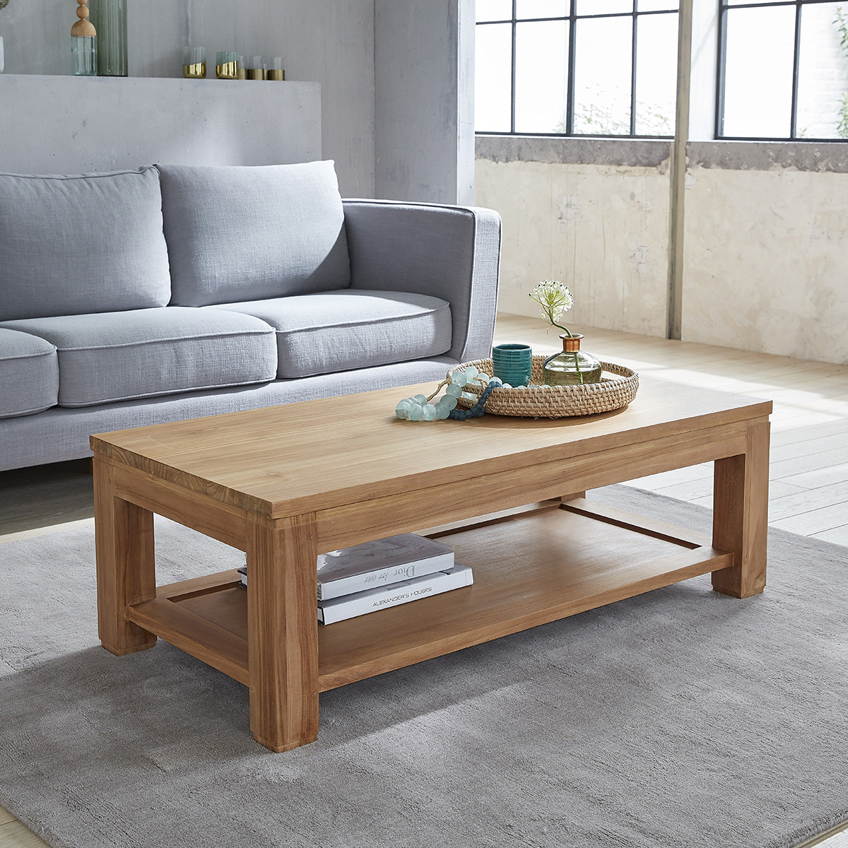 BOSTON - Tavolino in teak massello da 120 cm