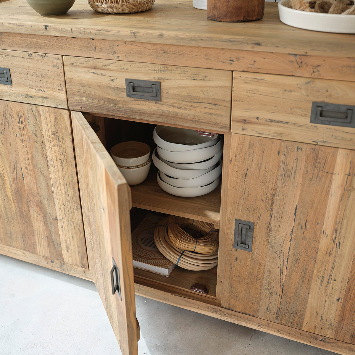 CARGO - Credenza in teak massello riciclato 200 cm