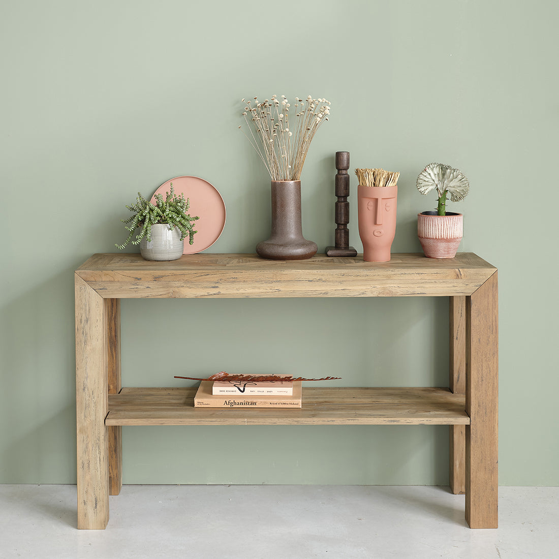 CARGO - Consolle in teak riciclato massello FSC misto 120 cm