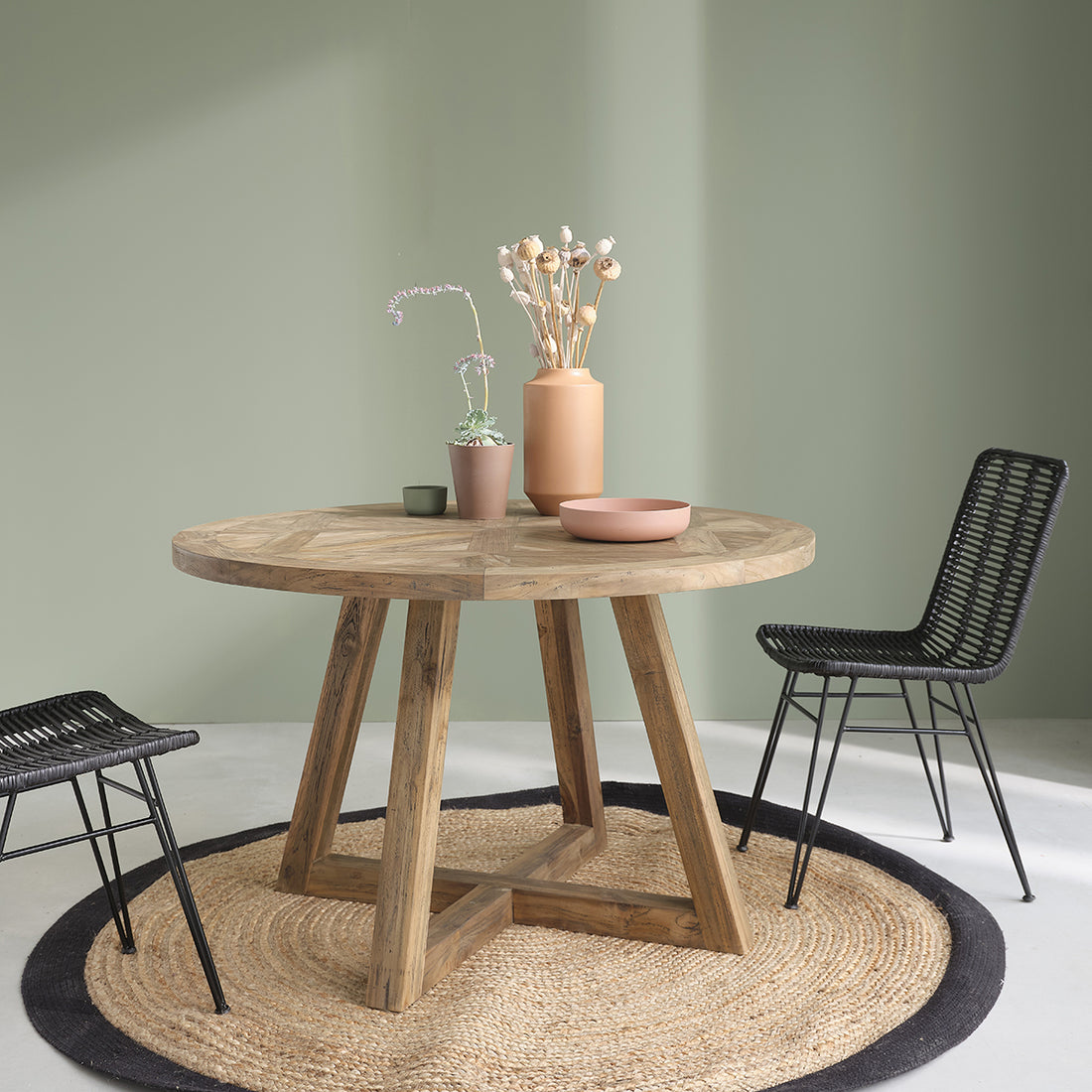 CARGO - Tavolo in teak massello riciclato FSC misto 4 pers.