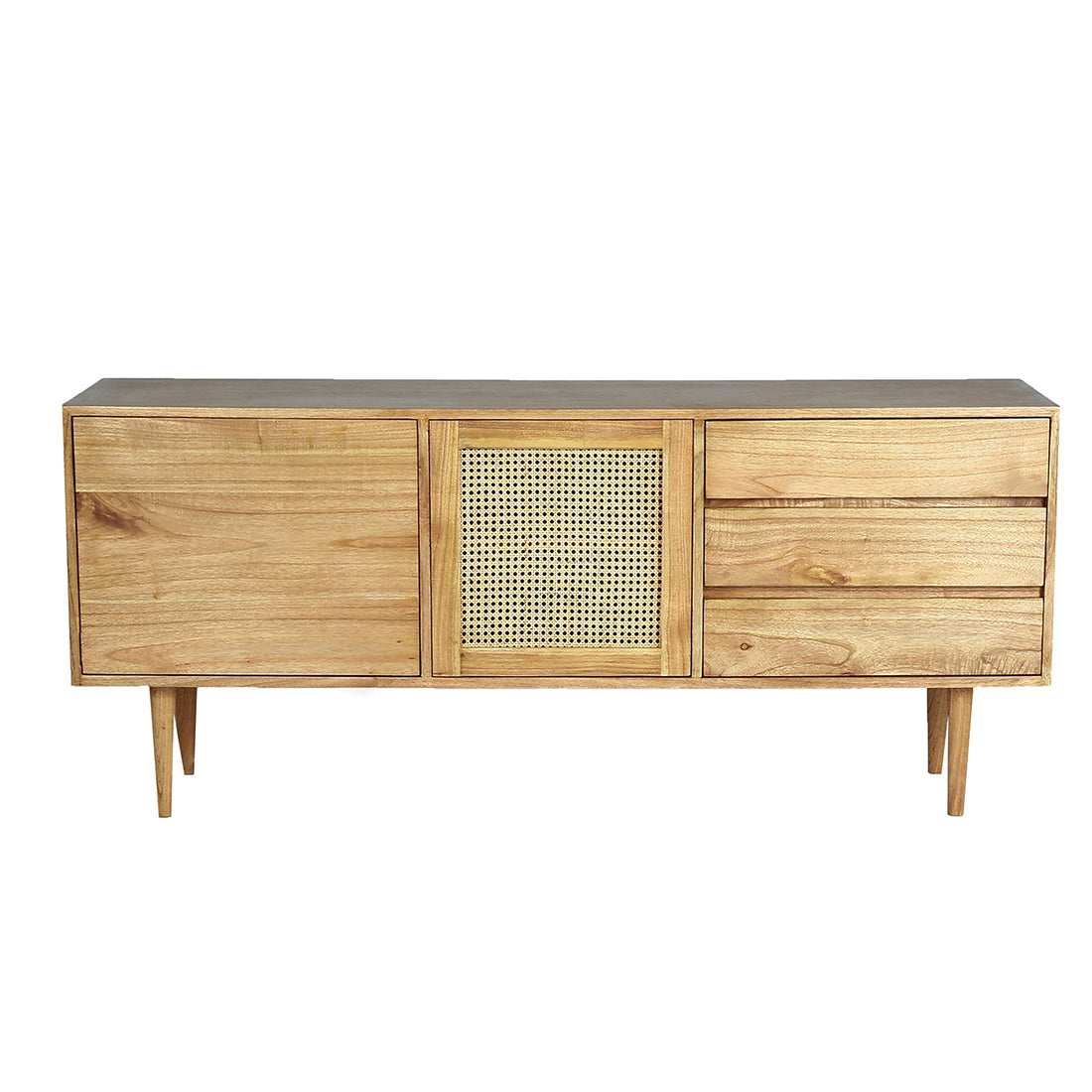 HANA - Credenza in mindi massello e cannage 175 cm