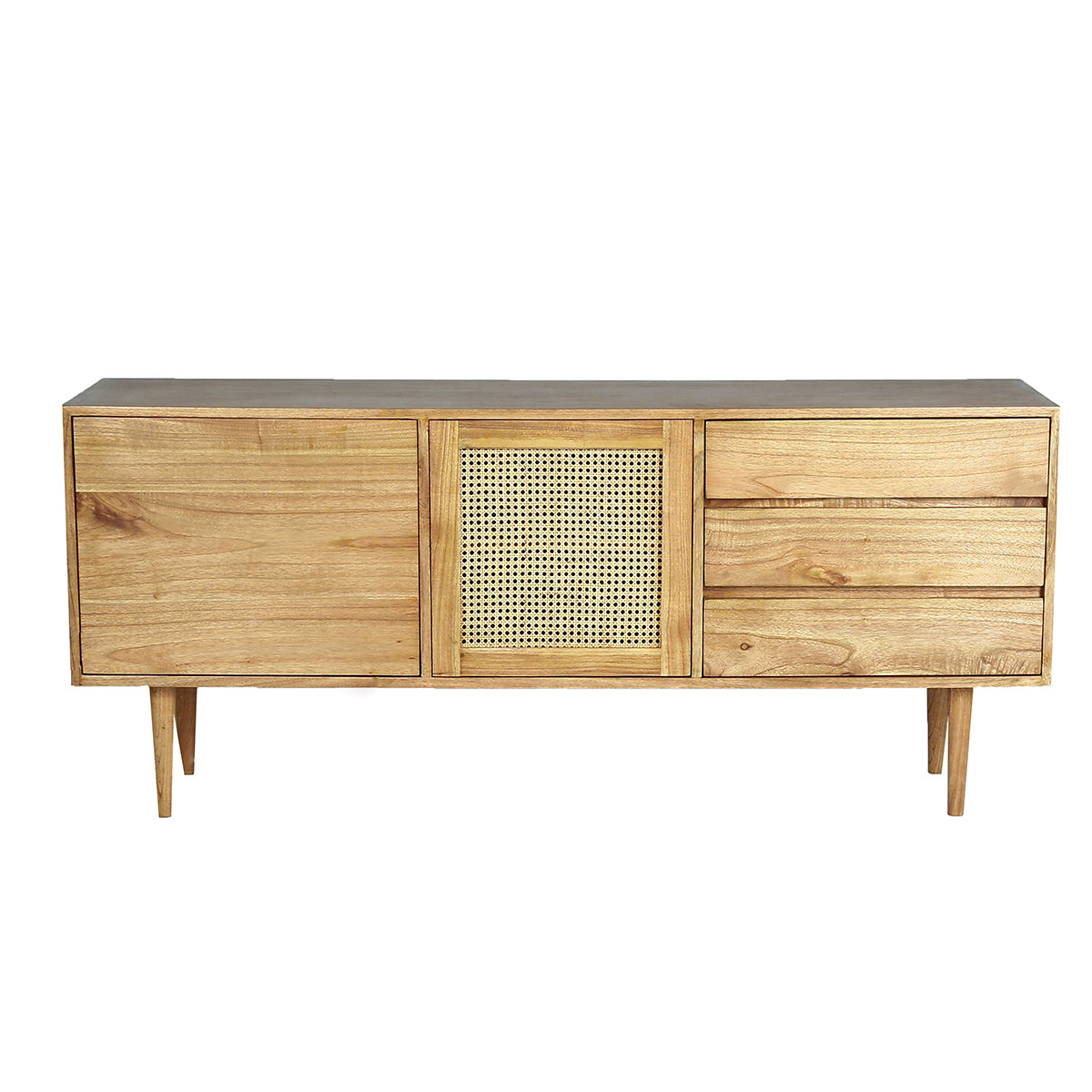 HANA - Credenza in mindi massello e cannage 175 cm