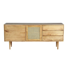 Credenza in mindi massello e cannage 175 cm