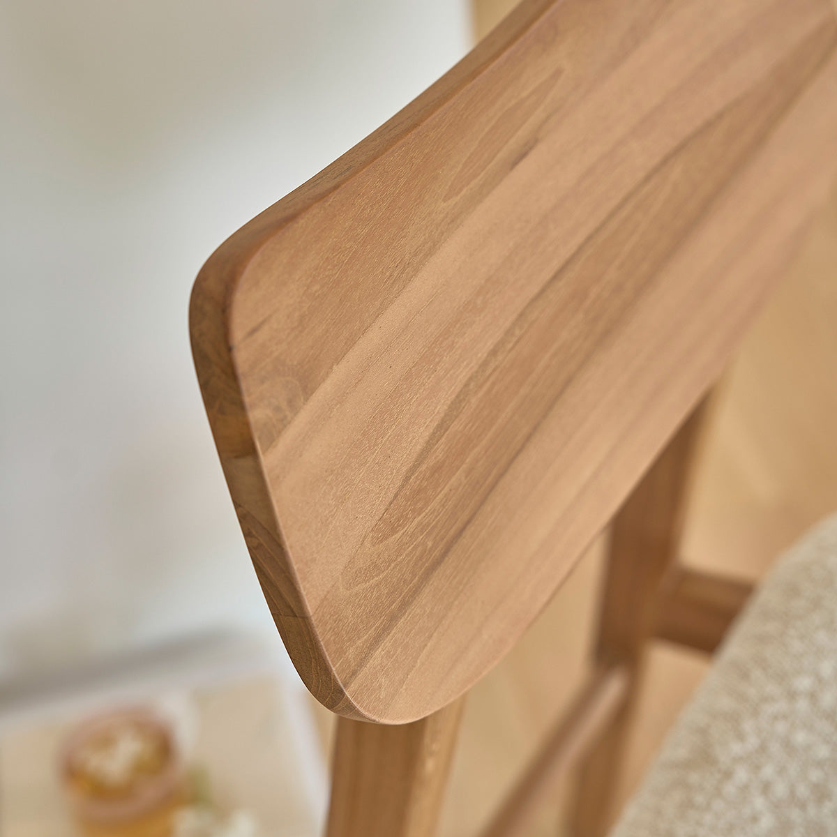 ADELE - Set di 2 sedie in teak massello con seduta bouclé