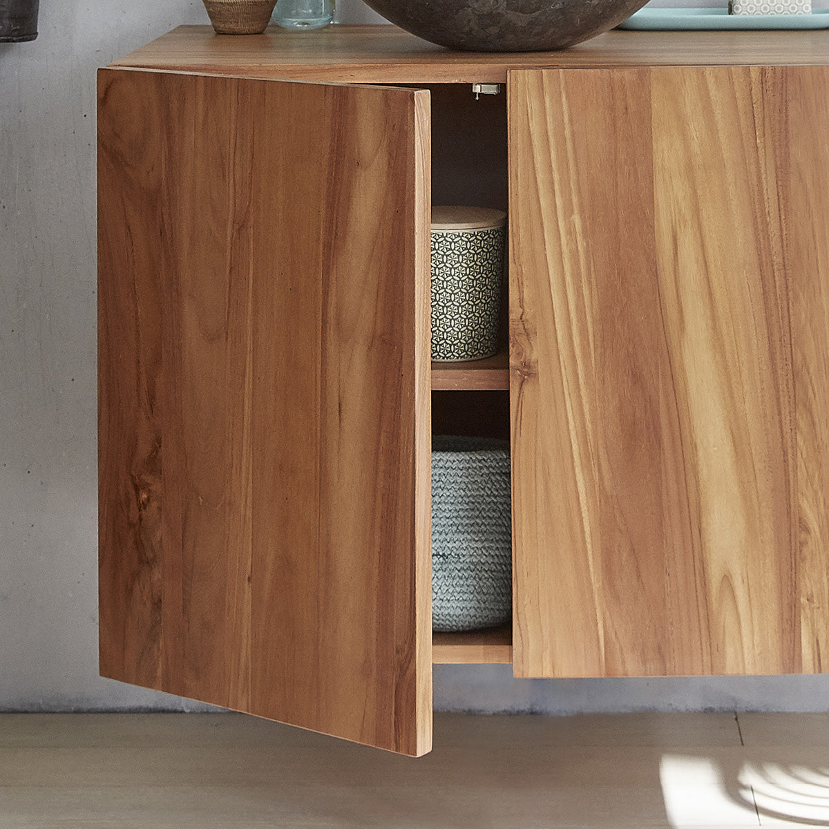 MAË - Mobile sospeso in teak massello da 80 cm