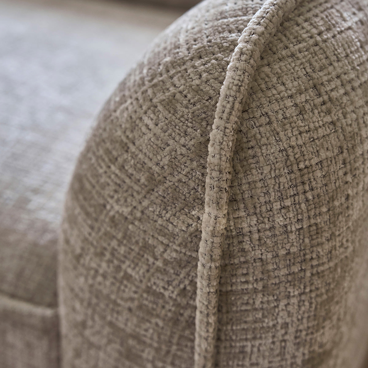 HECTOR - Divano dritto a 3 posti in velluto testurizzato beige