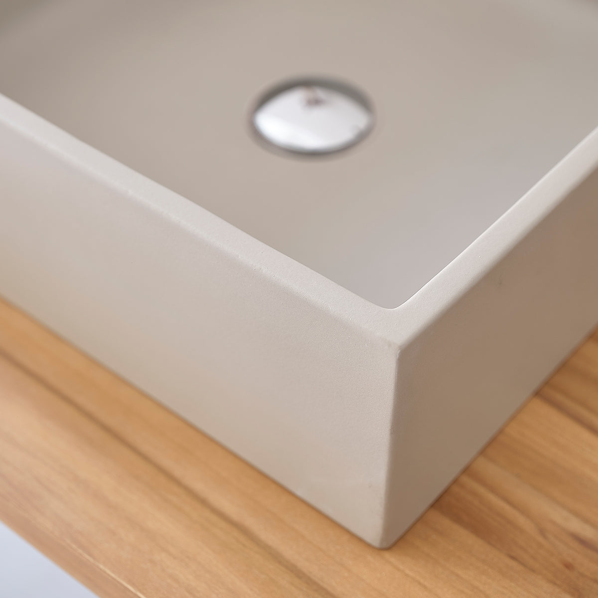 PURE - Lavabo in cemento grigio quadrato 37 cm