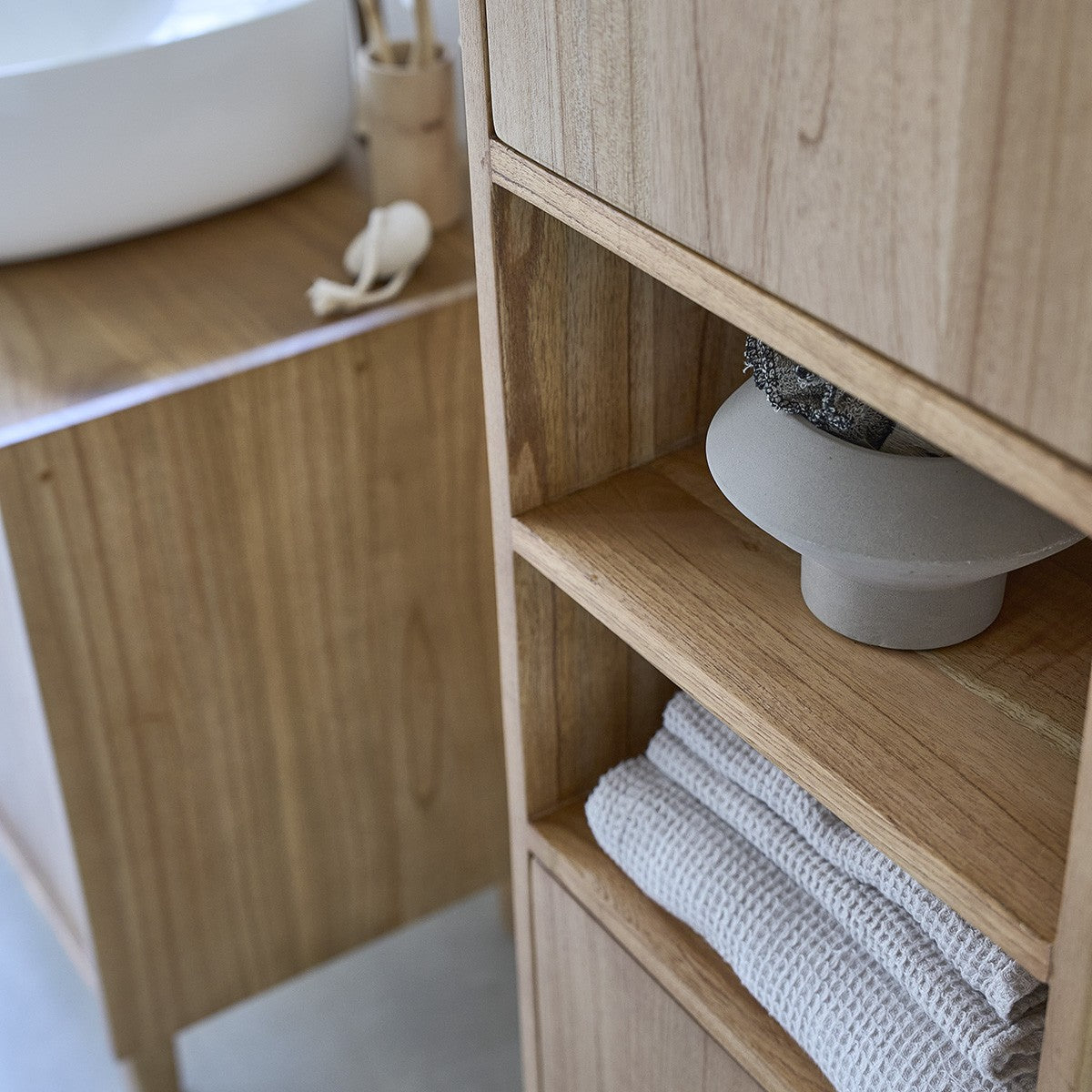 FIFTIES - Colonna da bagno in mindi massello 150 cm