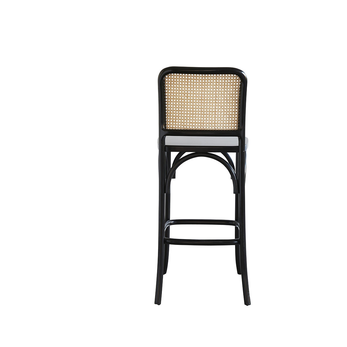 ARON - Sgabello da bar  in mogano massello e cannage