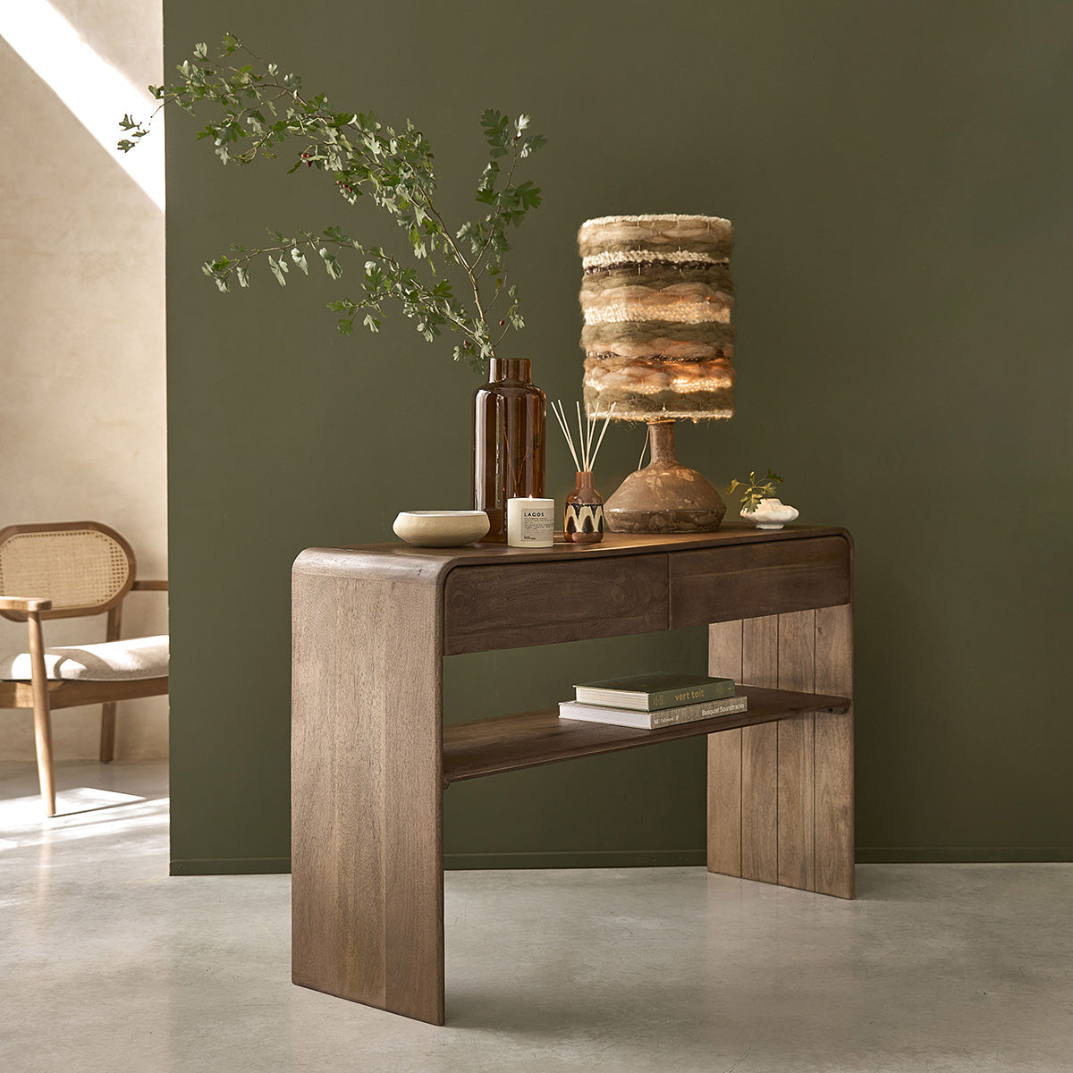 SOFIA - Console in legno massello di mango, 120 cm