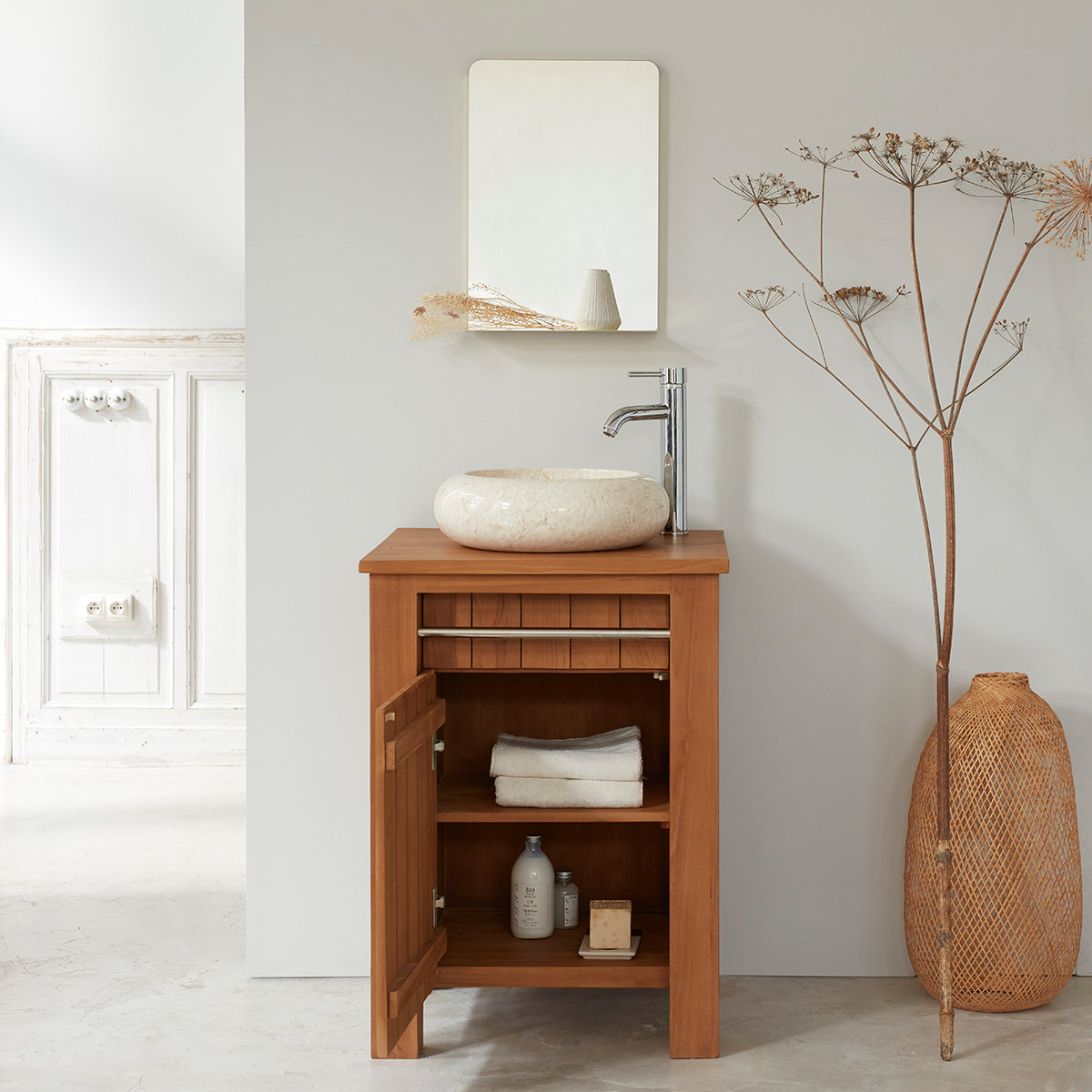PORTO - Mobiletto in teak massello 60 cm