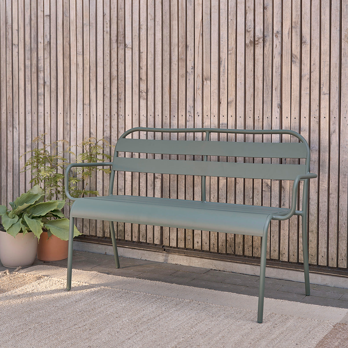 ZÉPHIR - Panca in alluminio verde 118 cm