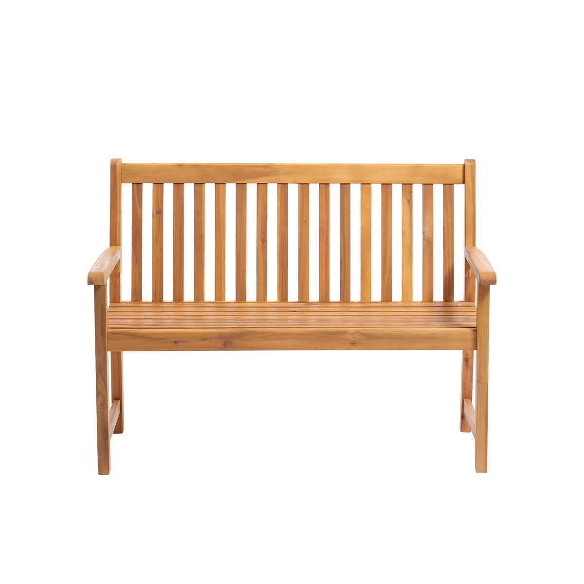 MILOS - Panchina da giardino in legno massello di acacia oliato, 120 cm