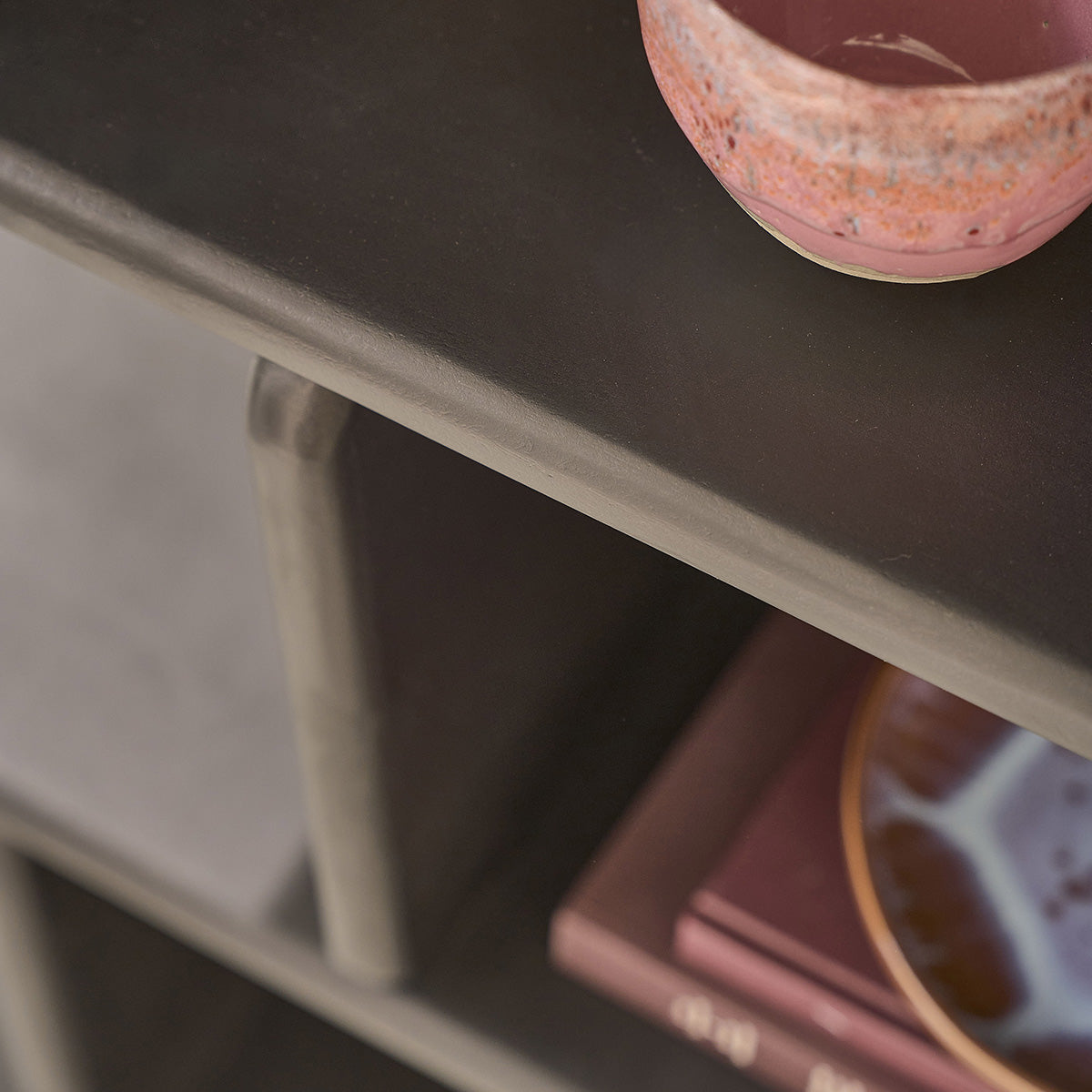 CLEO - Libreria in legno massello di mango nero, 106 cm