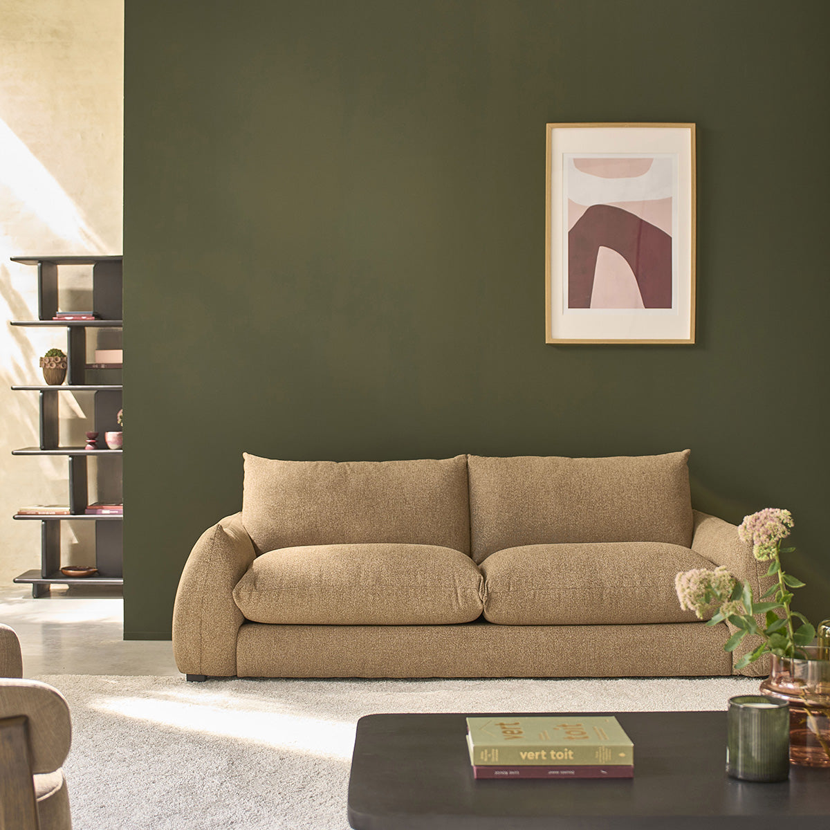 CLEO - Libreria in legno massello di mango nero, 106 cm