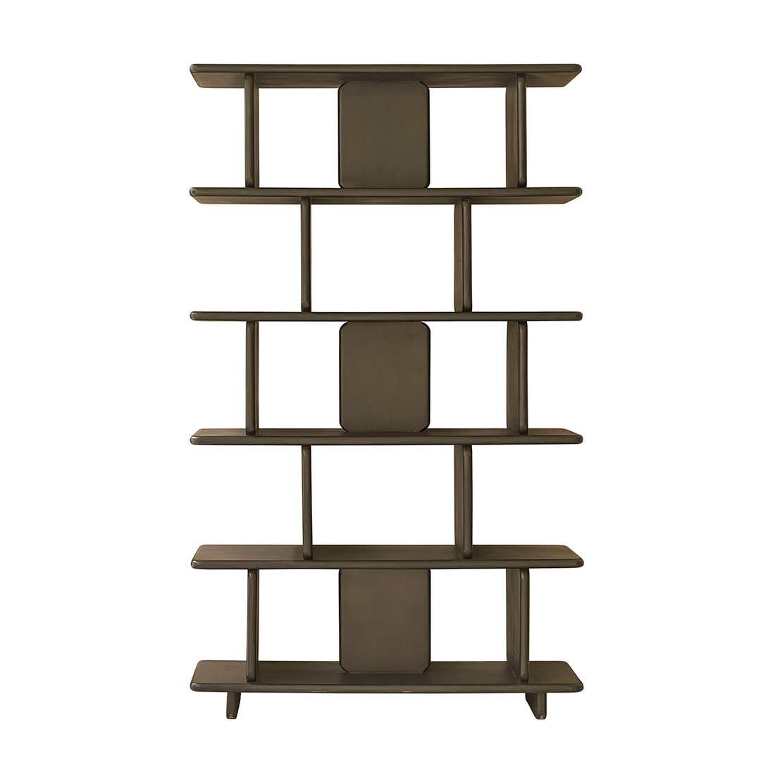 CLEO - Libreria alta in legno massello di mango nero, H 175 cm
