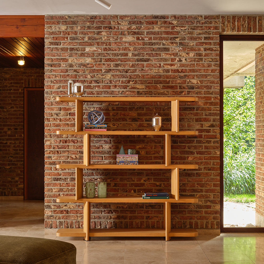 OTTO - Libreria alta in legno di mindi naturale, H 161 cm