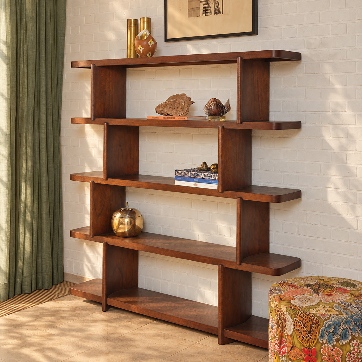 OTTO - Libreria in legno di mindi marrone, 160 cm
