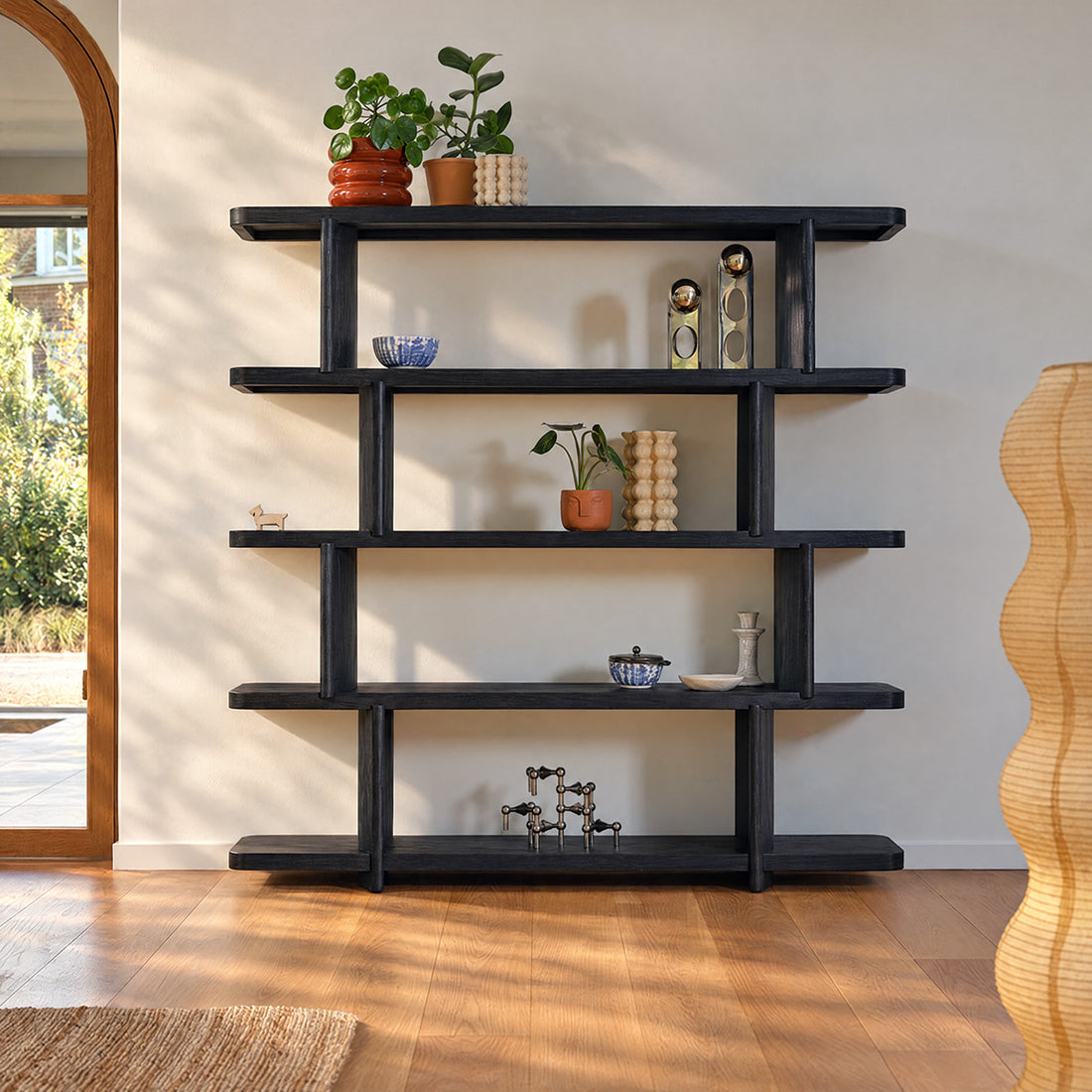 OTTO - Scaffale in mindi nero, H 161 cm