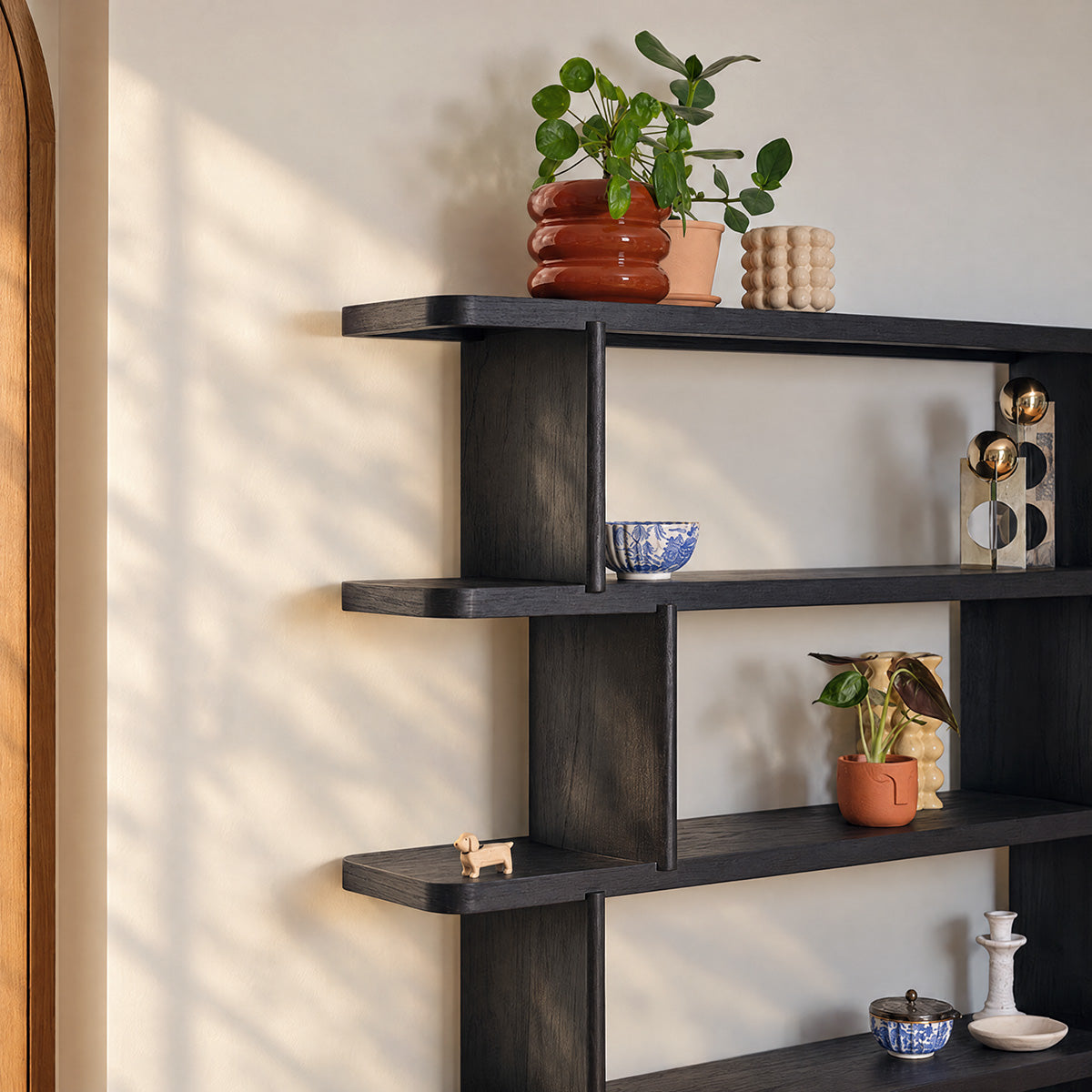 OTTO - Scaffale in mindi nero, H 161 cm