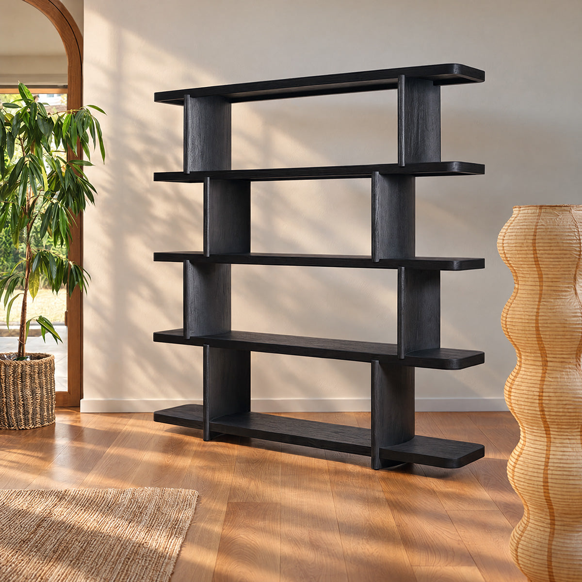 OTTO - Scaffale in mindi nero, H 161 cm