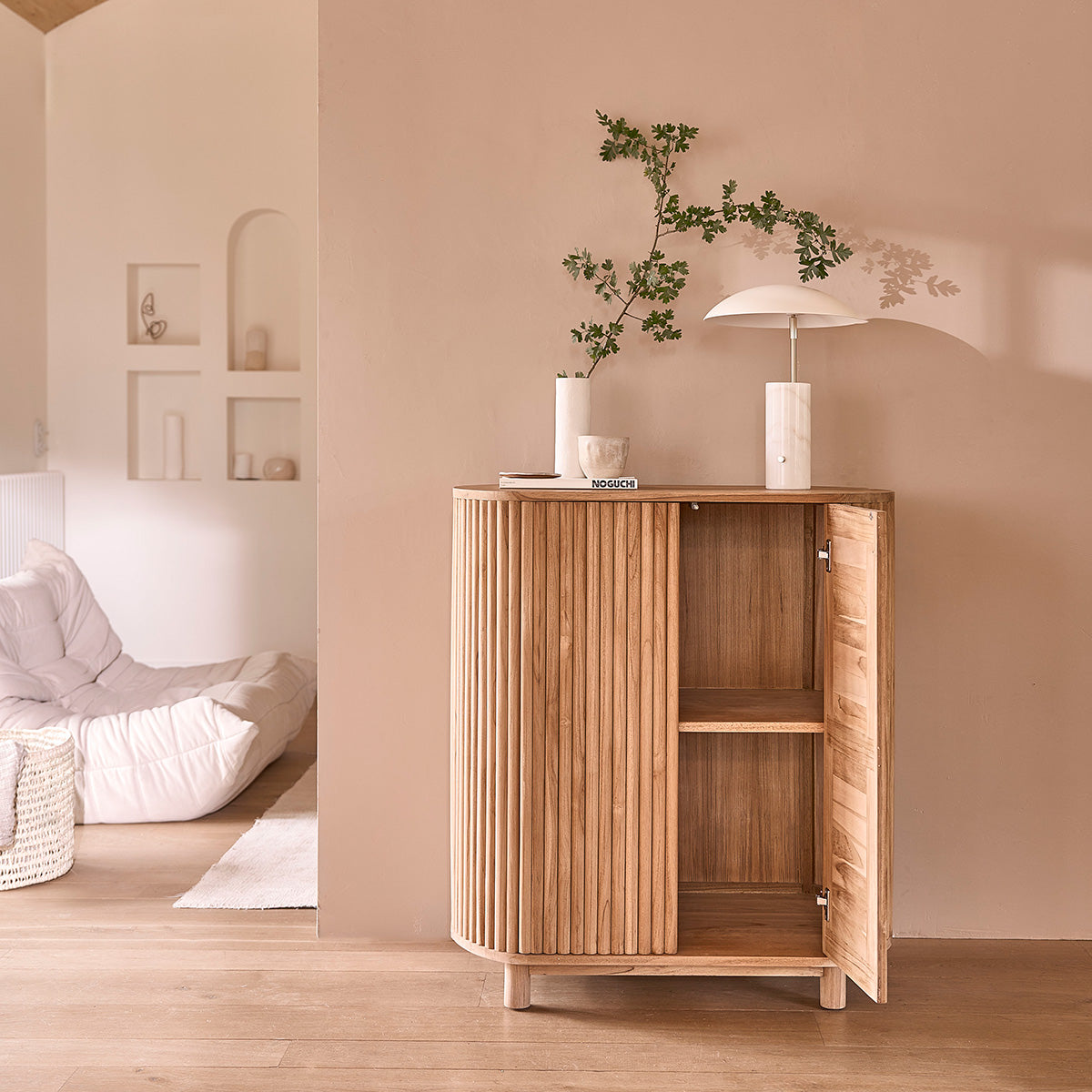 COLINE - Credenza in teak massello 90 cm