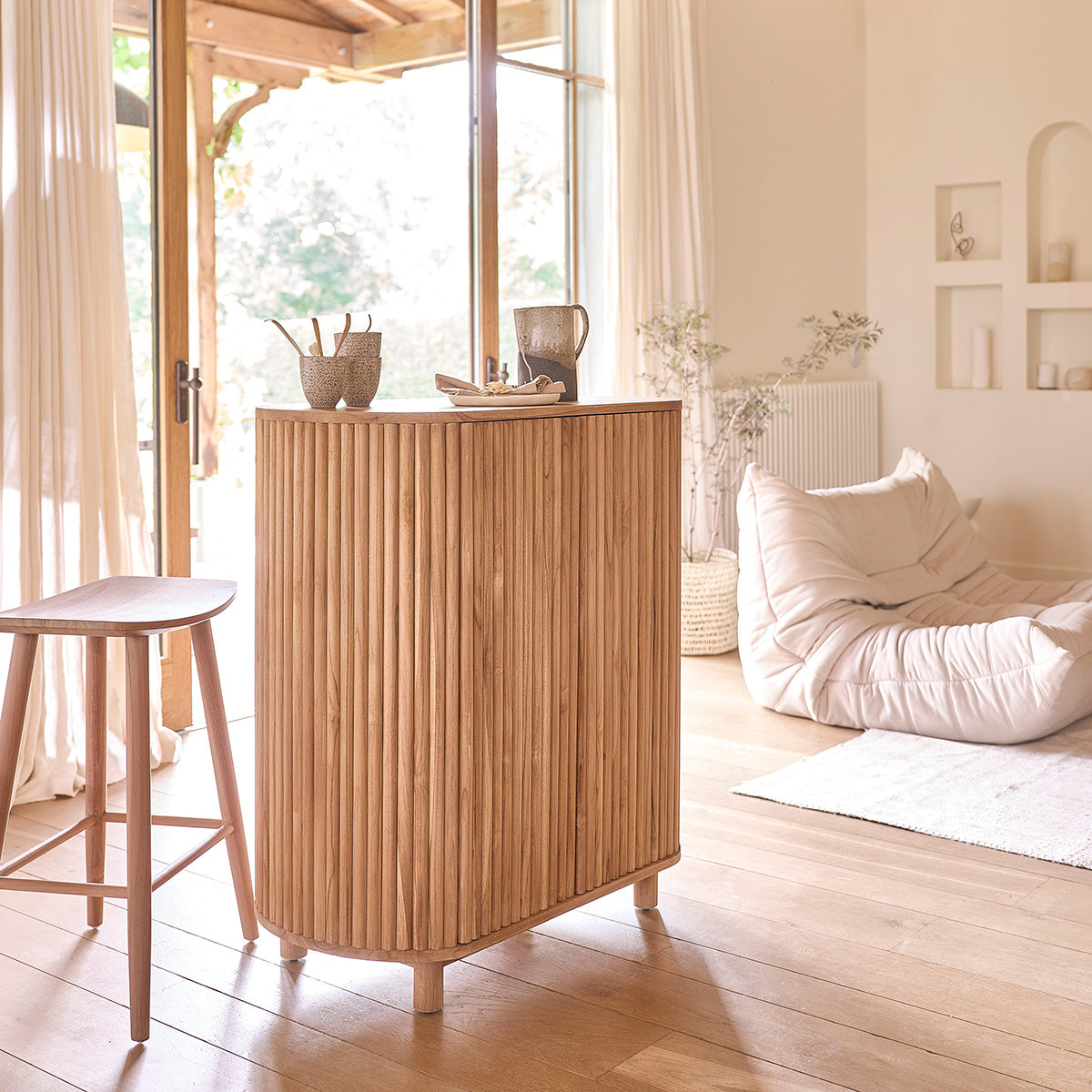 COLINE - Credenza in teak massello 90 cm