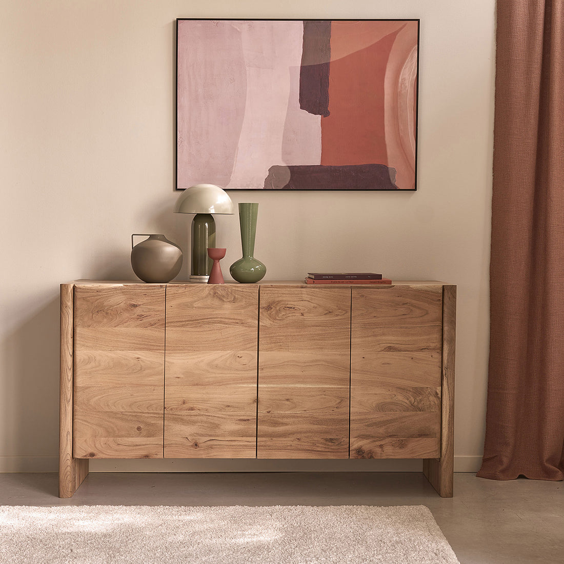 Credenza in acacia massiccia da 150 cm
