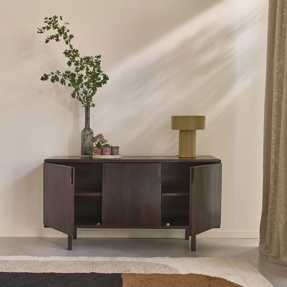 LAZARE - Credenza in legno massello di mango, 150 cm