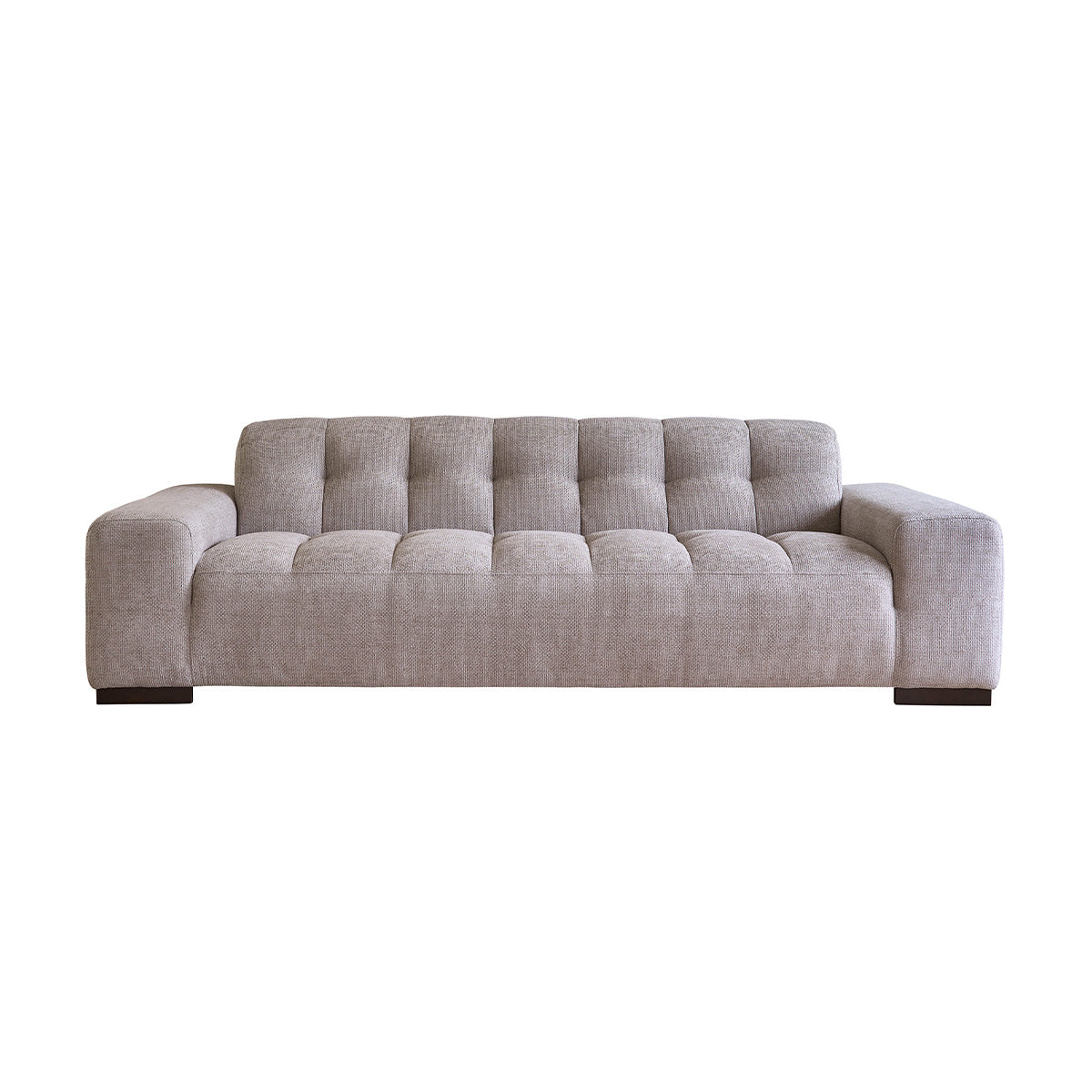 ALPHONSE - Divano dritto a 4 posti in velluto intrecciato beige