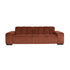 Divano diritto 4 posti in velluto a coste terracotta