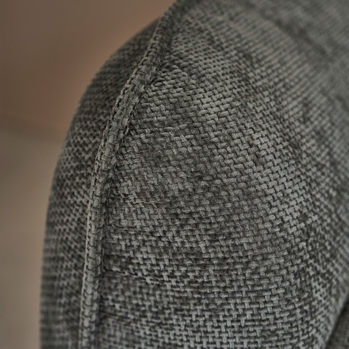 HECTOR - Divano dritto a 3 posti in velluto intrecciato grigio-verde