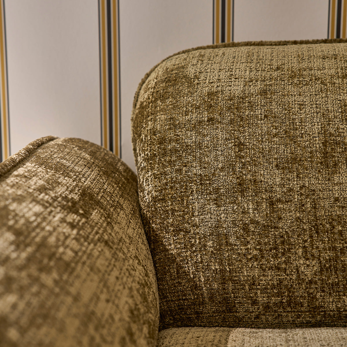 HECTOR - Divano dritto a 3 posti in velluto testurizzato verde