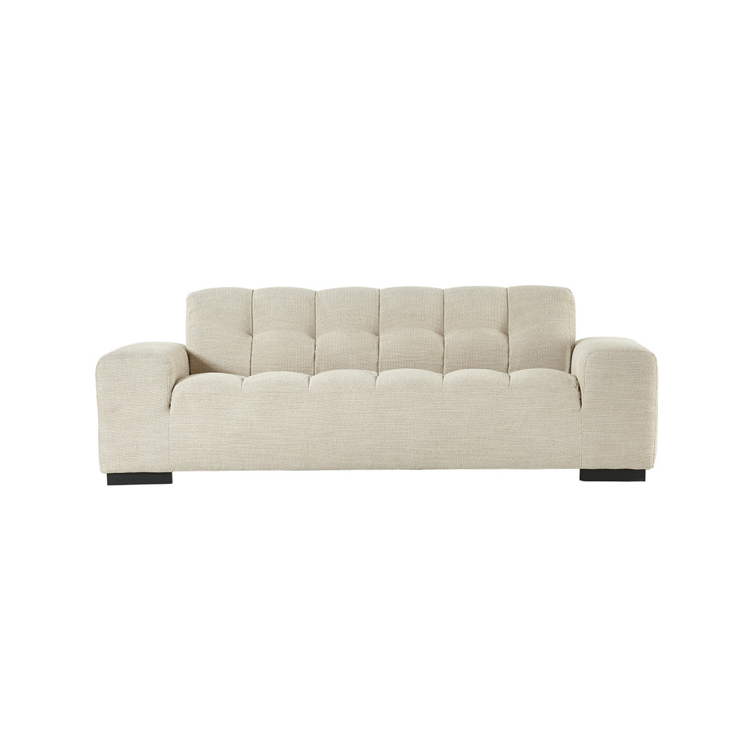 ALPHONSE - Divano lineare a 3 posti in tessuto testurizzato beige melange