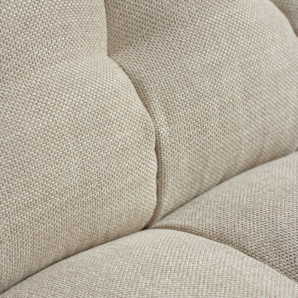 ALPHONSE - Divano lineare a 3 posti in tessuto testurizzato beige melange