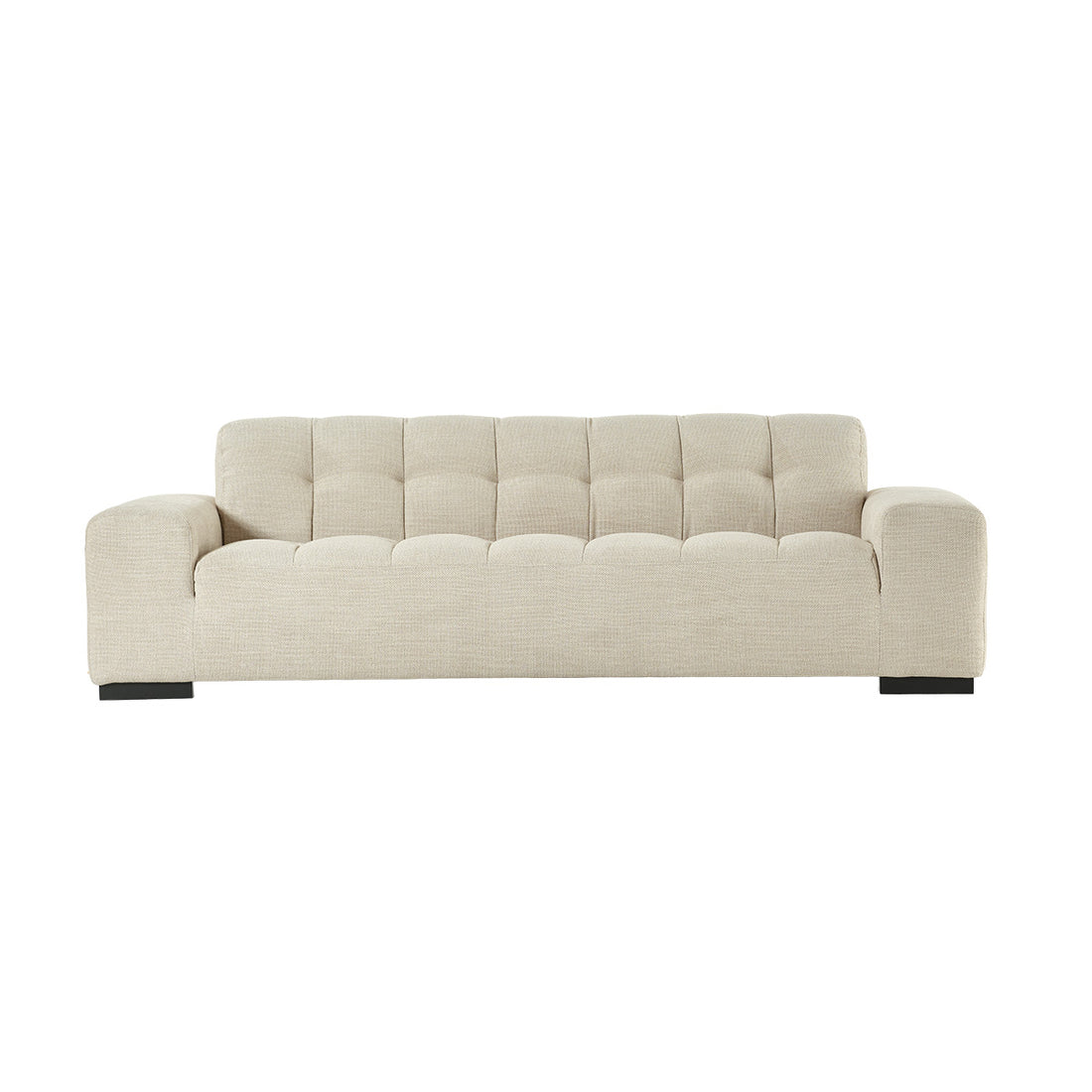 ALPHONSE - Divano lineare a 4 posti in tessuto testurizzato beige melange