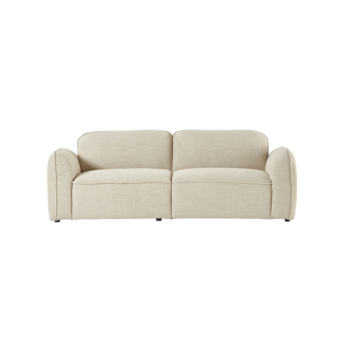 HECTOR - Divano lineare a 3 posti in tessuto testurizzato beige melange