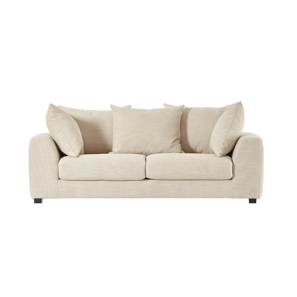 EDMOND - Divano trasformabile a 3 posti in tessuto testurizzato beige melange