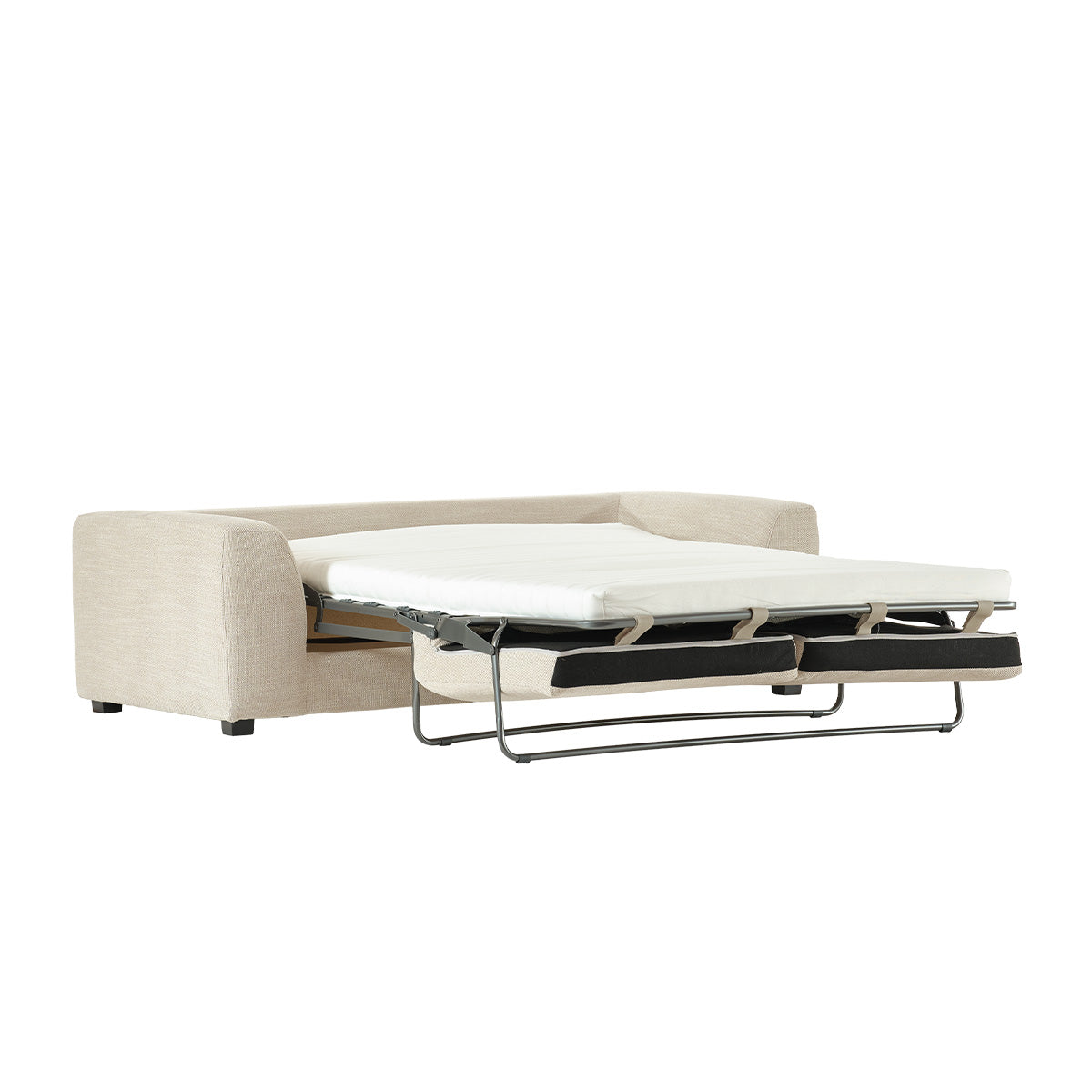 EDMOND - Divano trasformabile a 3 posti in tessuto testurizzato beige melange