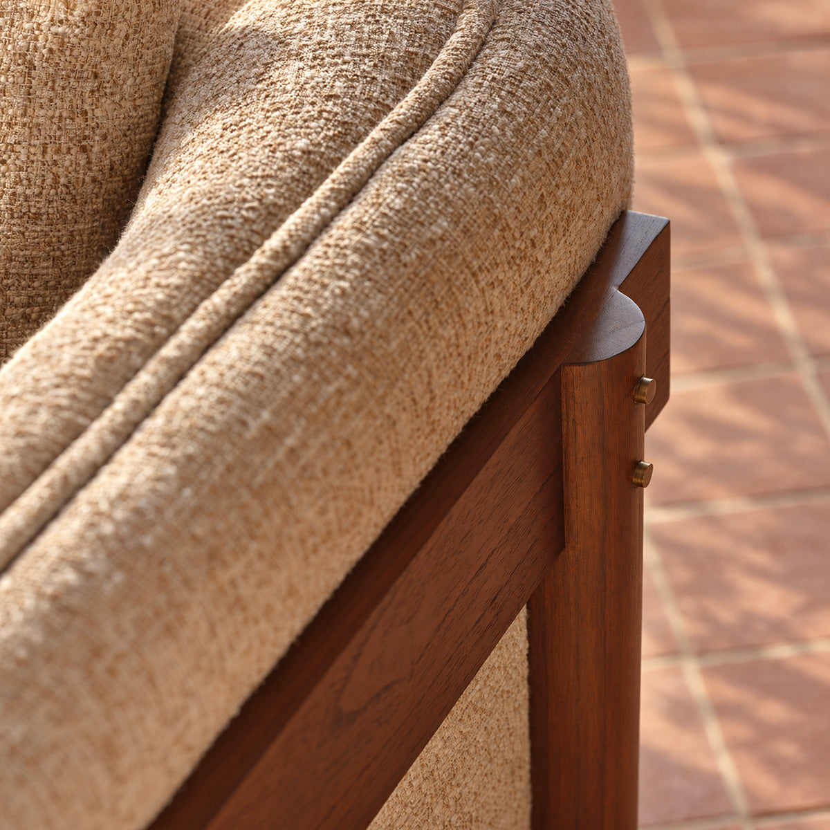 YVES - Divano a 2 posti Mindi in tessuto beige melange