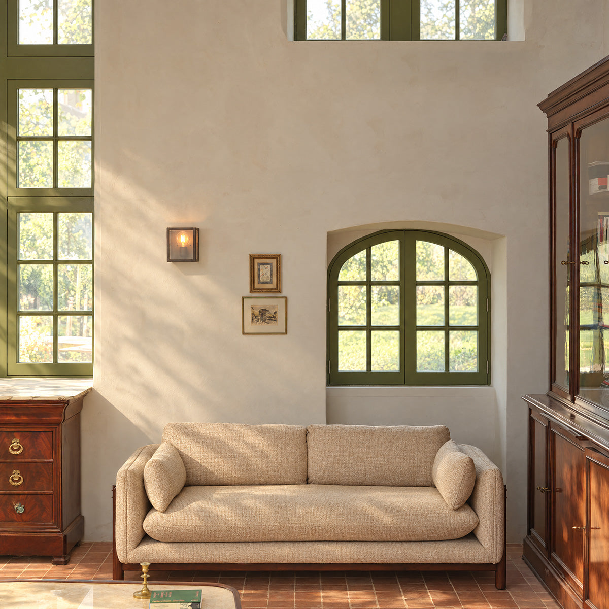 YVES - Divano a 2 posti Mindi in tessuto beige melange